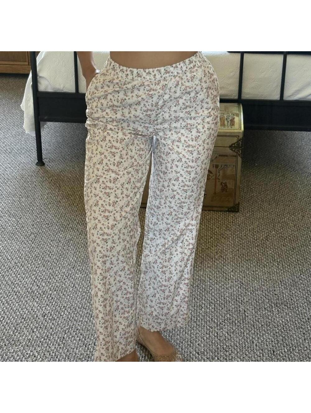 Better Together Ditsy Floral Cotton Straight Leg Lounge Pants — Size S